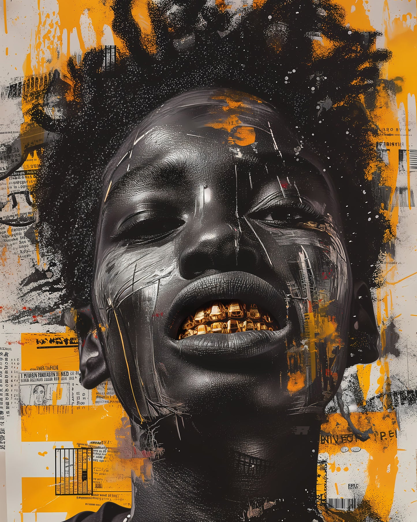 Golden Grillz Limited Edition - Digital Art Print